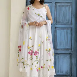 Anouk Women Floral Printed Regular Pure Cotton Kurta with Pyjamas & With Dupatta-picture-5