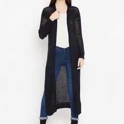 Cayman Women Navy Blue Longline Front-Open-picture-38