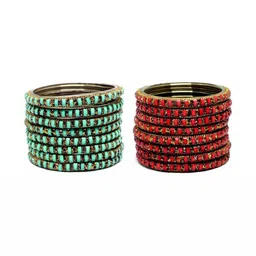 TRIOXY Multi Glass Artificial Stones & Beads Bangle-picture-12