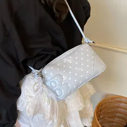 KPOP Camouflage Printed Sling Bag with Bow Detail image 2