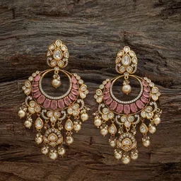 Kushal's Fashion Jewellery Victorian-Plated Contemporary Kundan Drop Earrings-picture-51