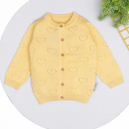 Mi Arcus Unisex Cotton Full Sleeves Heart Design Cardigan Yellow-image-53