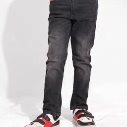 Pine Kids Full Length Cotton Elastane Washed Black Jeans - Grey image 1