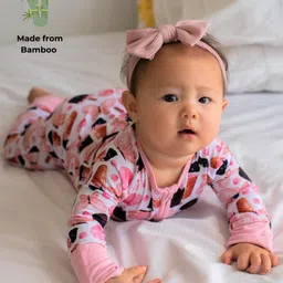 THE PLUSH CLUB Bamboo Full Sleeves Icecream Printed Romper - Pink-image-26