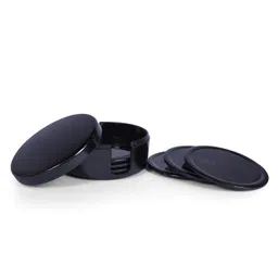 Superware Melamine Tea Coaster Set with stand  -Black( Set of 8 )-picture-19