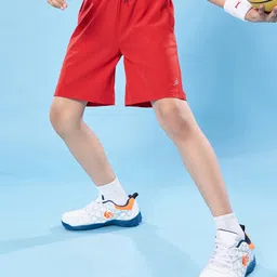 Pine Active Ultra Light Woven Above Knee Length Solid Color Performance Shorts - Red image 1