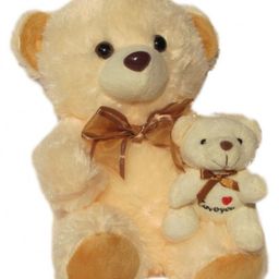 Tickles Mother Teddy with Baby Soft Stuffed Plush Toy For Kids Boys & Girls Birthday Gift (Size: Length 20 cm Color: Brown)-picture-25