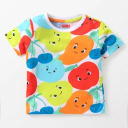 Babyhug Cotton Half Sleeves Nightsuit With Fruit Print-Multicolor. image 2