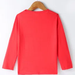 Ollypop Sinker Knit Full Sleeves T-Shirt with Text Print - Red image 2