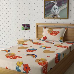 Myntra Elegant Homes Cartoon Characters Printed 300 TC Single Bedsheet with 1 Pillow Cover-picture-16