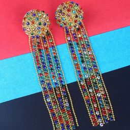 KPOP Gold-Plated Contemporary Rhinestone Studded Drop Earrings-picture-40