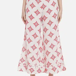 aayusika Women Printed Regular Pure Cotton Kurta with Palazzos & Dupatta image 4