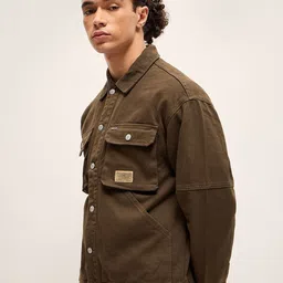 THE BEAR HOUSE Men Striped Crop Tailored Jacket with Embroidered image 3