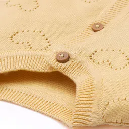 Mi Arcus Unisex Cotton Full Sleeves Heart Design Cardigan Yellow image 5