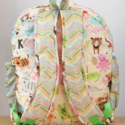 Rosada White Alphabet Backpack for Kids With Matching Keychain hanging, Waterproof Trendy and Spacious Kids Backpack, Stylish Bag for Kids - Large(13 Inches) image 4