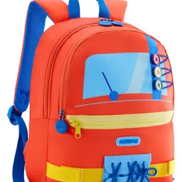 American Tourister Yoodle 4.0 BP 2 Compartments 11.5 Ltrs Backpack with Car Print Orange - Height 13 Inches image 5