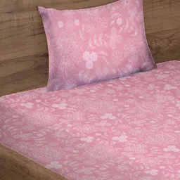 Myntra Elegant Homes Pink & White Printed 300 TC Single Bedsheet Set - 2.25 m x 1.5 m image 2