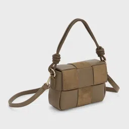 RSVP by Nykaa Fashion Women's Brown Woven Rectangle Top Handle Sling Bag image 2