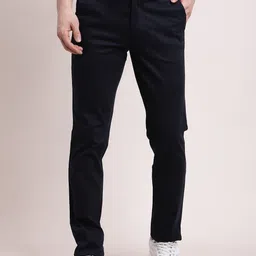 Turtle Men Striped Relaxed Tapered Fit Chinos Trousers-image-68