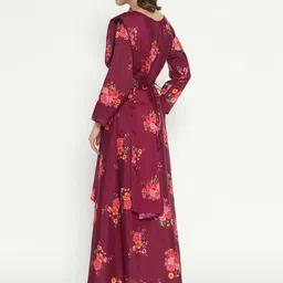 Jash Creation Floral Print Applique Fit & Flare Maxi Dress image 4