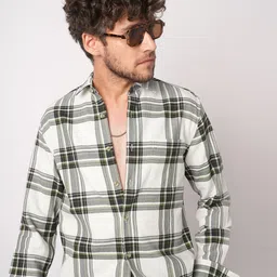 VASTRADO Classic Broad Checked Slim Fit Premium Cotton Casual Shirt-image-46
