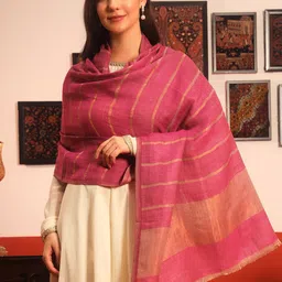 Pashmoda Women Striped Woven Design Shawl image 2
