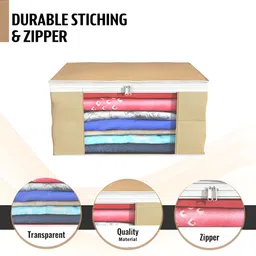 Aura Brown 24 Pieces Foldable Piping Non-Woven Saree Covers image 4