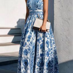 bebe Women Floral Printed A-Line Maxi Dress-image-67