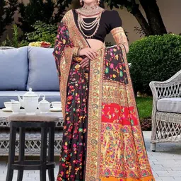 AKSH FASHION Black Pure Cotton Sarees-picture-30