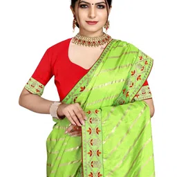 AKSH FASHION Green Silk Blend Sarees image 5