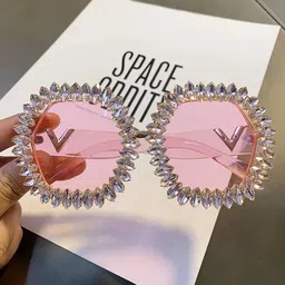 PURPLE WINGS Women Oversized Sunglasses With UV Protected Lens PWSG022APS image 3