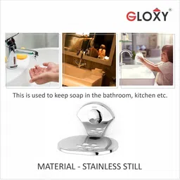 GLOXY Silver-Toned Set Of 2 Stainless Steel Soap Holder image 4