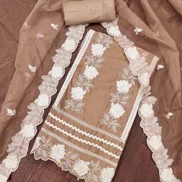 DIVASTRI Embroidered Organza Unstitched Dress Material-image-88