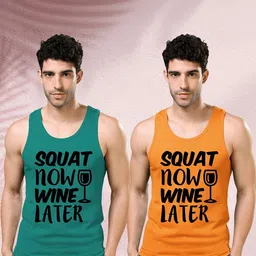 BAESD Pack of 2 Printed Round Neck Gym Vest-picture-11