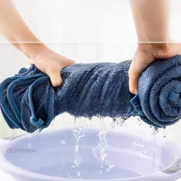 Fezora Blue & Green 3 Pieces Microfiber 450 GSM Adult Bath Towels image 3