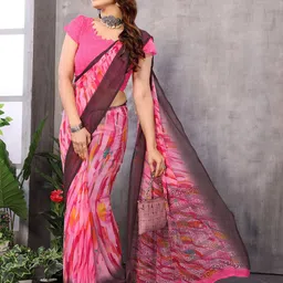 Moda Rapido Tie and Dye Pure Georgette Saree image 5