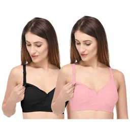 Fabme Set of 2 Non-Wired Seamless Bra - Pink & Black-picture-12