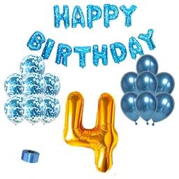Shopperskart 4th Birthday Balloon Decor Kit Blue - Pack of 30-picture-34