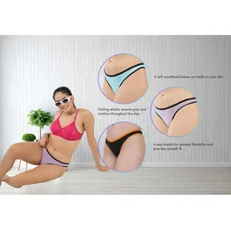 ORLIZEA Pack of 3 Women Low-Rise Cotton Blend Thongs image 5