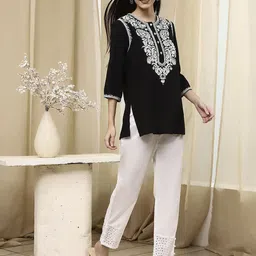 Biba Ethnic Motifs Embroidered Kurti-picture-18