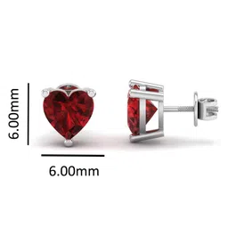 AKSHAT SAPPHIRE Heart Shaped Studs Earrings image 3
