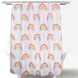 Kuber Industries White Rainbow Print Shower Curtain image 2
