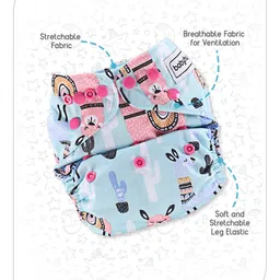 Babyhug Free Size Reusable Cloth Diaper Printed & Solid  - Pack of 3 image 2