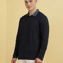 Allen Solly Men Solid Polo Collar Cotton T-shirt image 5