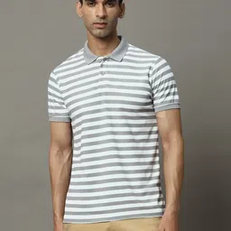 OGEN Men Striped Polo Collar Pockets T-shirt-picture-19