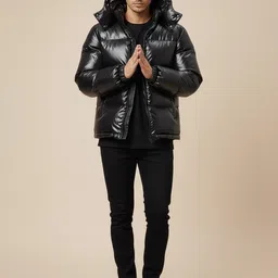 Mast & Harbour Men Hooded Solid Puffer Jacket-picture-16