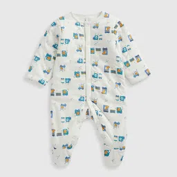 mothercare Boy Printed Round Neck Long Sleeves Sleepsuit-picture-17
