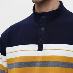 Klub Fox Men Striped Sweatshirt image 2