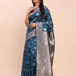 Astita Ethnic Motifs Zari Banarasi Saree image 3