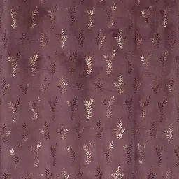 GEET CREATIONS Violet & Gold-Toned Set of 3 Floral Room Darkening Long Door Curtain image 3